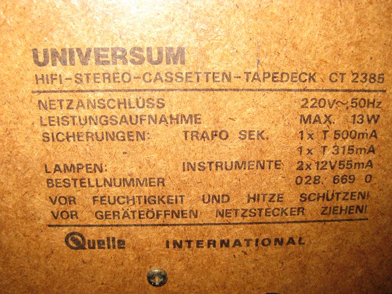 Universum CT2385 | Hifi-Wiki