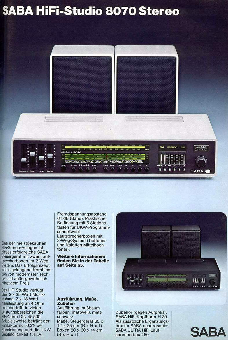 SABA HiFiStudio 8070 HifiWiki