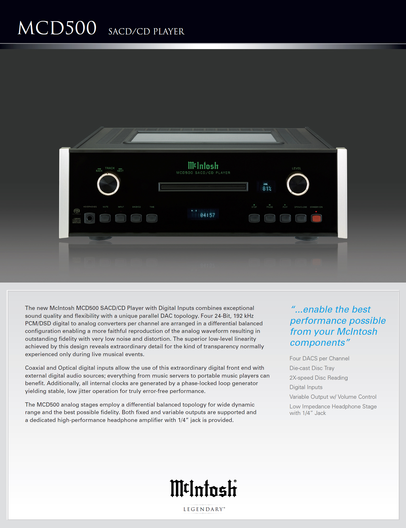 McIntosh MCD 500 HifiWiki