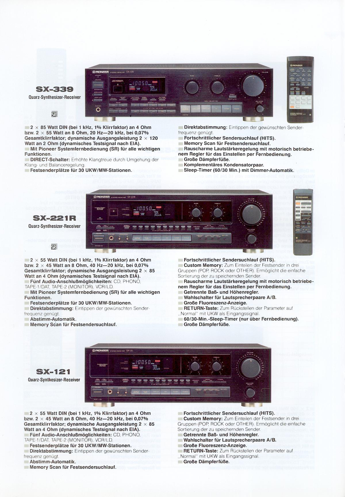 Pioneer SX-339-VSX-221 R-121-Prospekt-1992.jpg