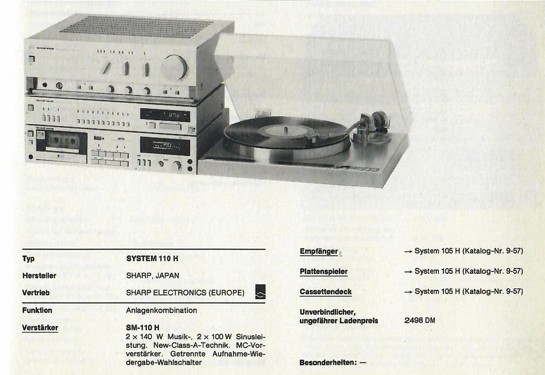 Sharp System 110 H | Hifi-Wiki