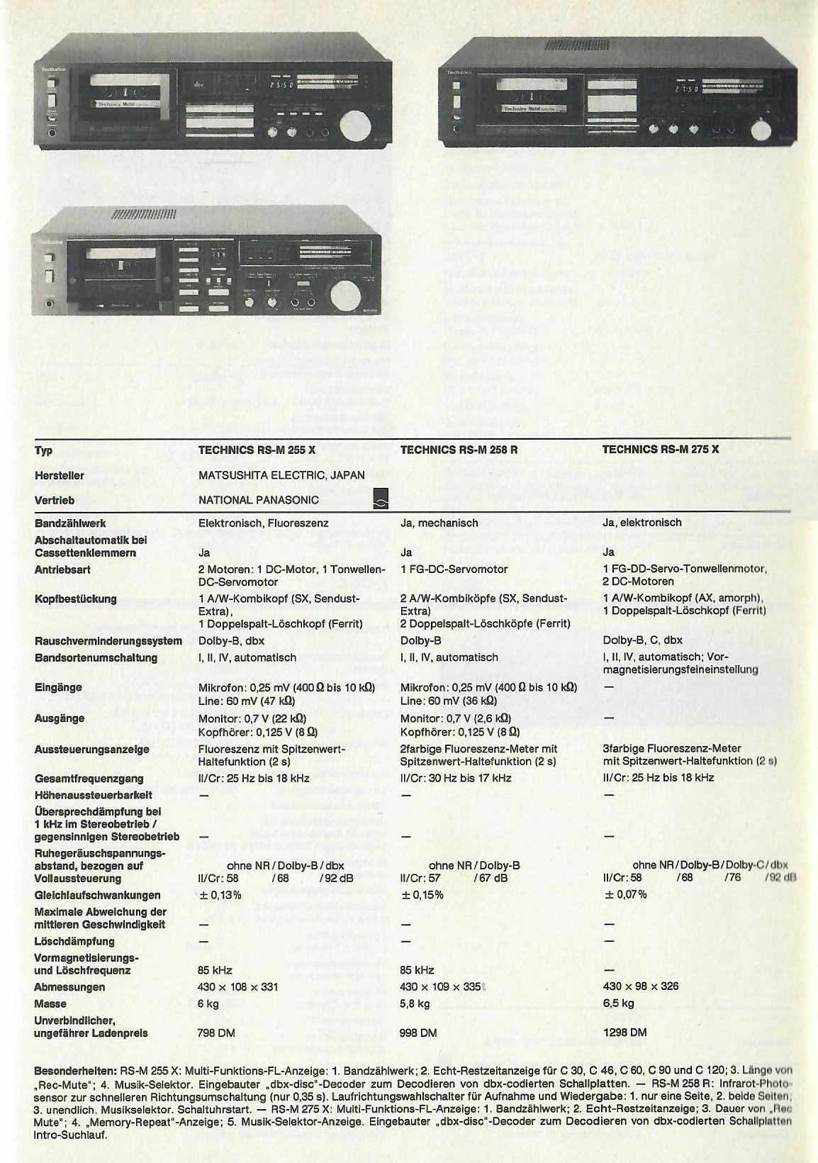 Technics Rs M 258 R Hifi Wiki