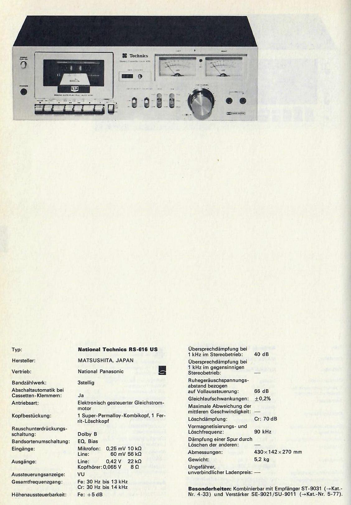 Technics RS-616 | Hifi-Wiki